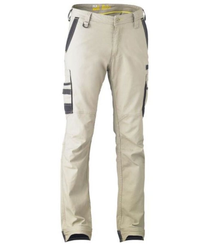 Bisley Flex &amp; Move Mens Stretch Cargo Utility Pants. Stone, 
