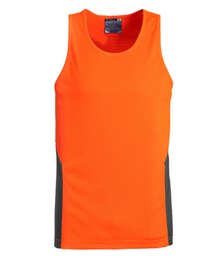 syzmik-hi-vis-squad singlet-orange-navy-ZH239