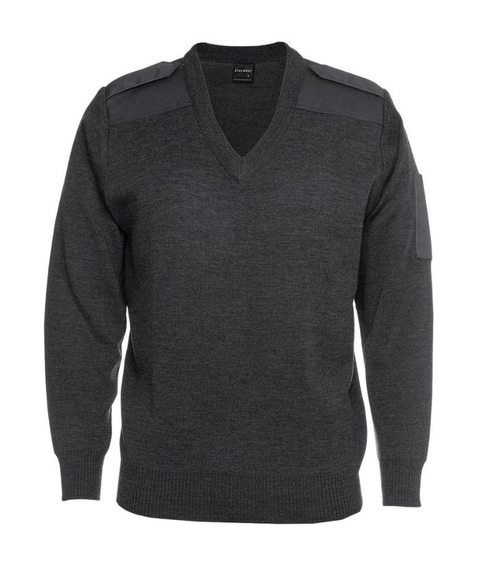 6EJ-black-jbs-mens-v-neck-epaullet-pullover-jumper