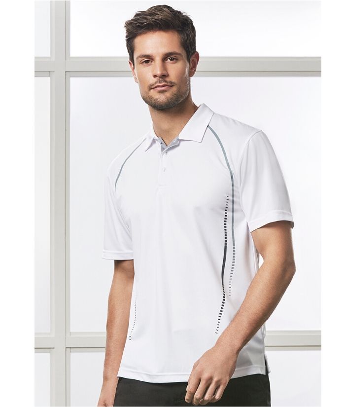 Bi Collection Men&#39;s Cyber Short Sleeve Polo. Colour: White