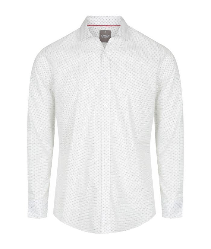 Soho Dot Print Long Sleeve Mens Shirt