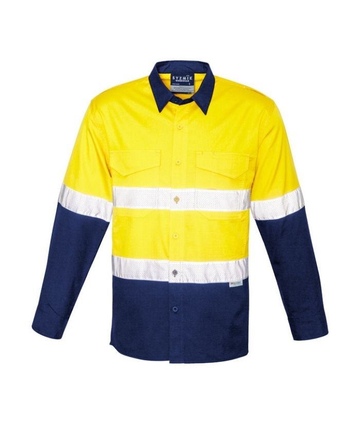 Mens Rugged Cooling Taped Hi Vis Spliced Shirt