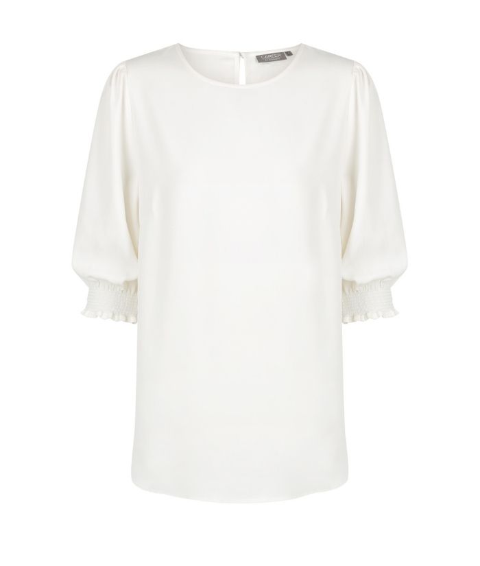 Lola 3/4 Sleeve Shirred Cuff Top