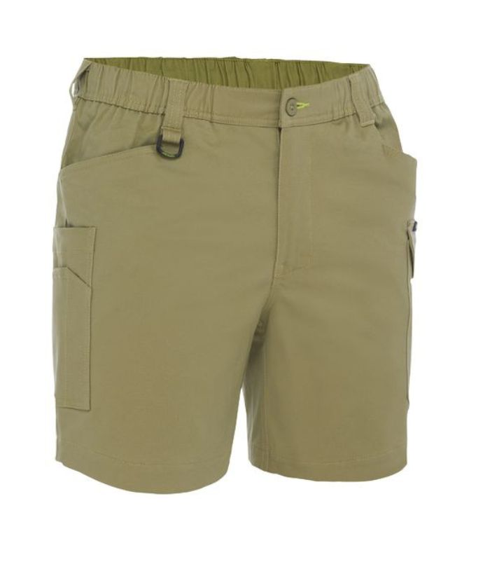 Stretch Cotton, Elastic Waist Cargo Short