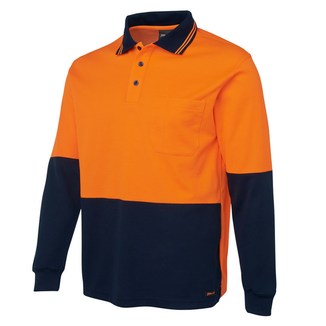 Hi Vis L/S Cotton Back Polo-6hpl
