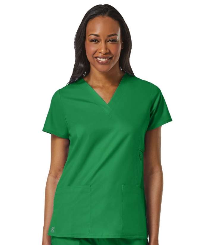 maevn-1708-hunter-green-v-neck-pocket-womens-scrub-top