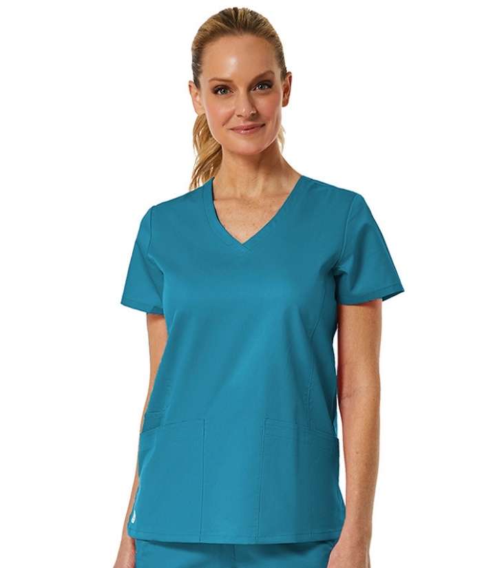 maevn-1738-teal-blue-back-mesh-panel-womens-scrub-top