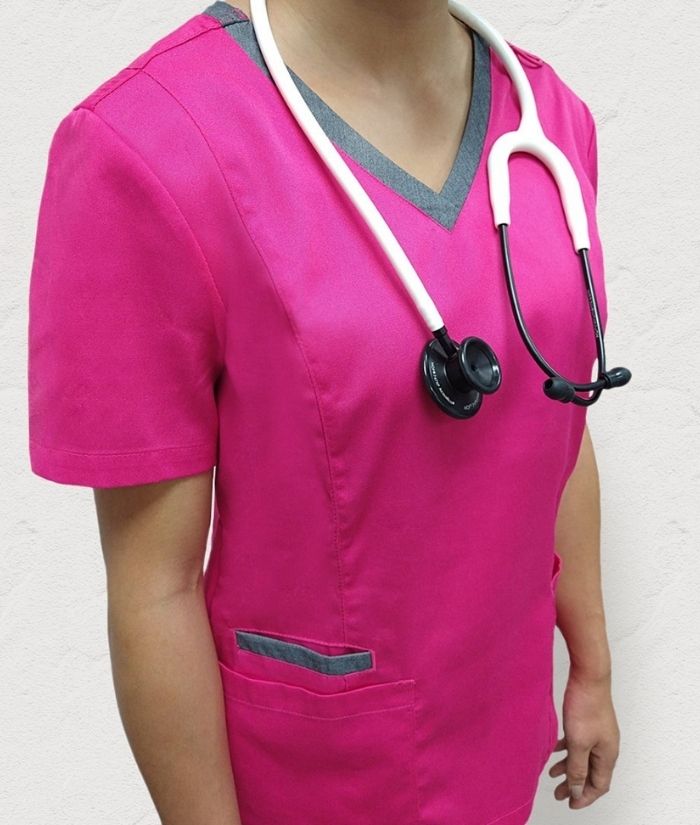 maevn-matrix-5302-contrast-v-neck-scrub-top-dahlia-purple-lavender