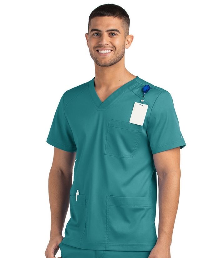 maevn-mens-unisex-matrix-three-3-pocket-scrub-top-5502-teal-id-card