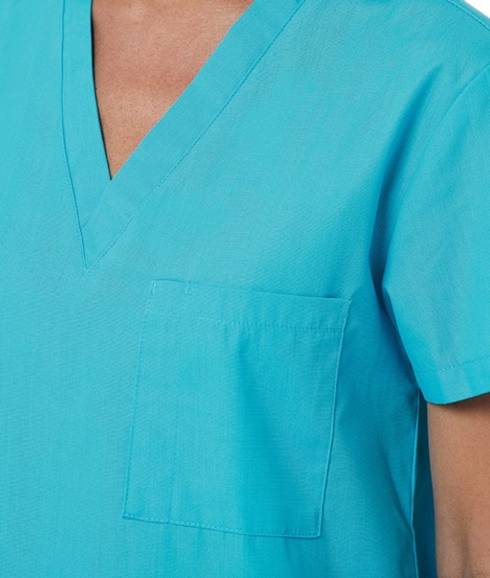 maevn-unisex-red-panda-polycotton-v-neck-scrub-top-1706-turquoise