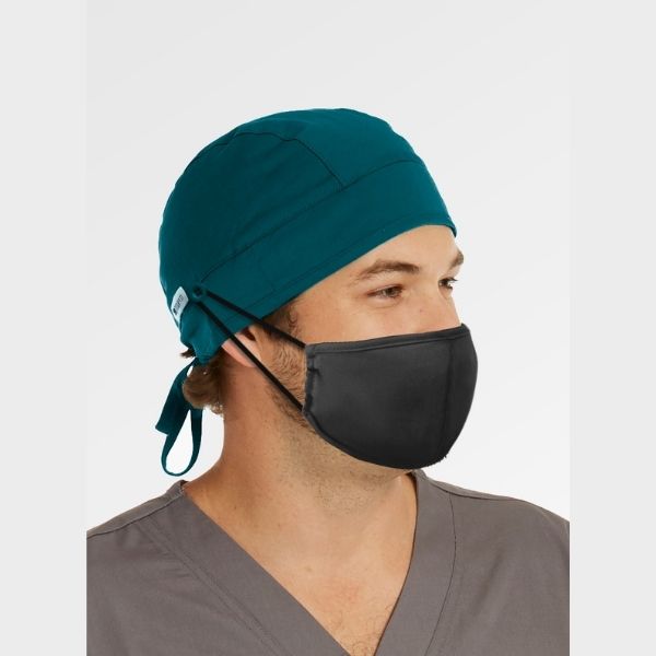 Maevn Unisex Scrub Cap with Mask Buttons