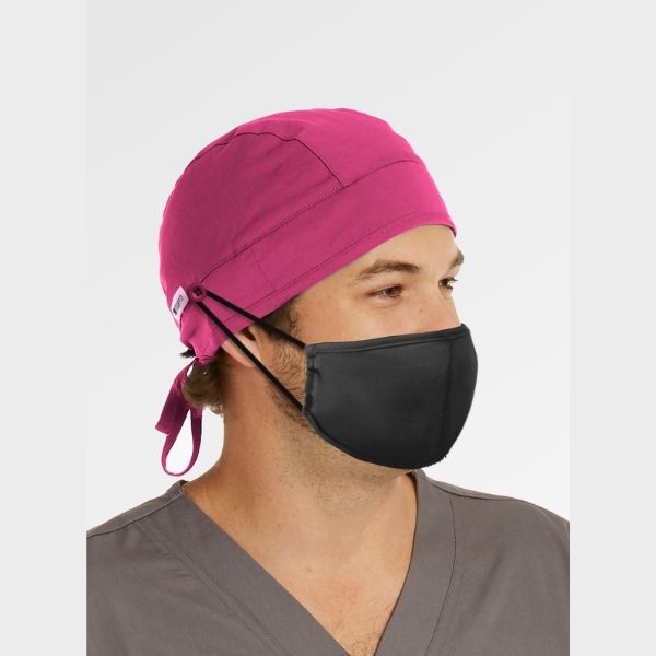 Maevn Unisex Scrub Cap with Mask Buttons