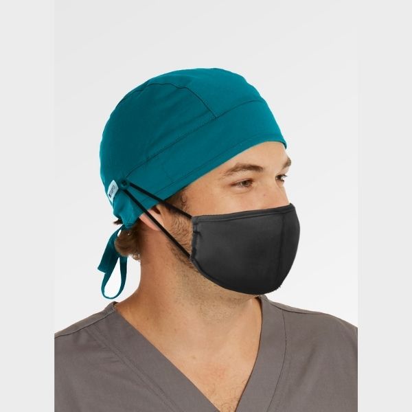 Maevn Unisex Scrub Cap with Mask Buttons