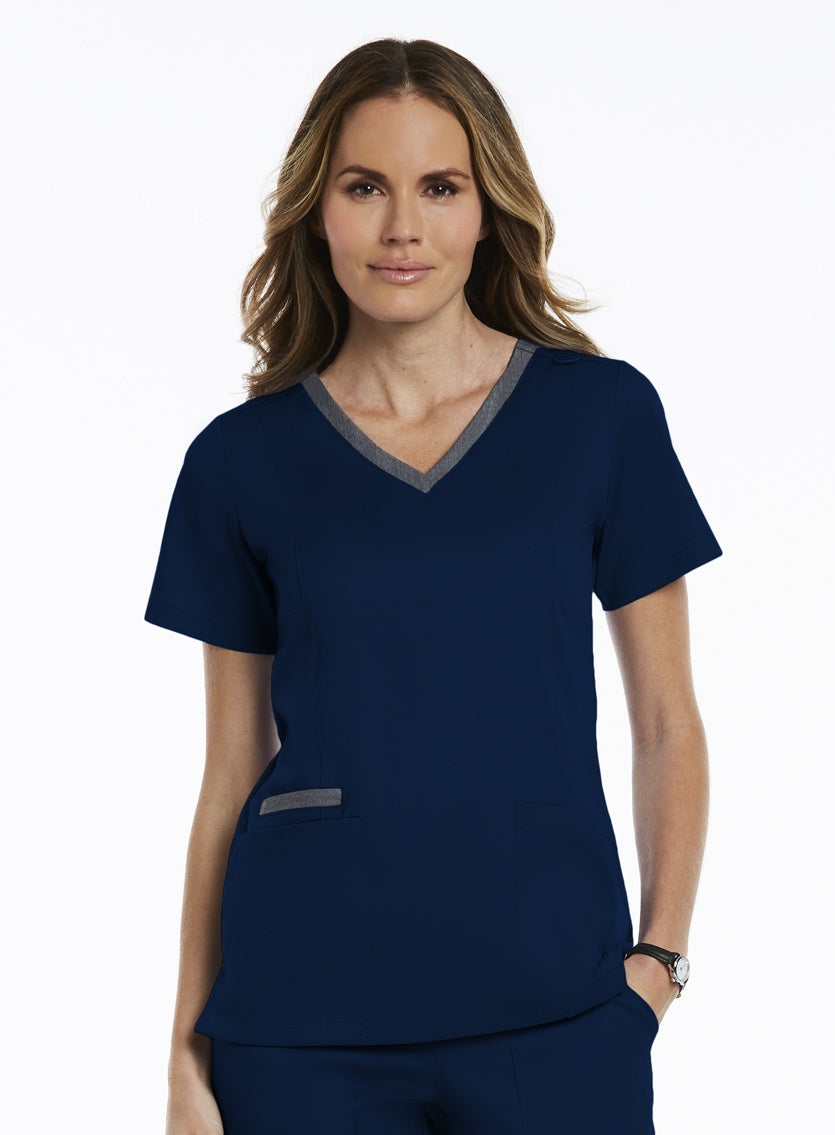 Matrix Contrast Double V-Neck Top
