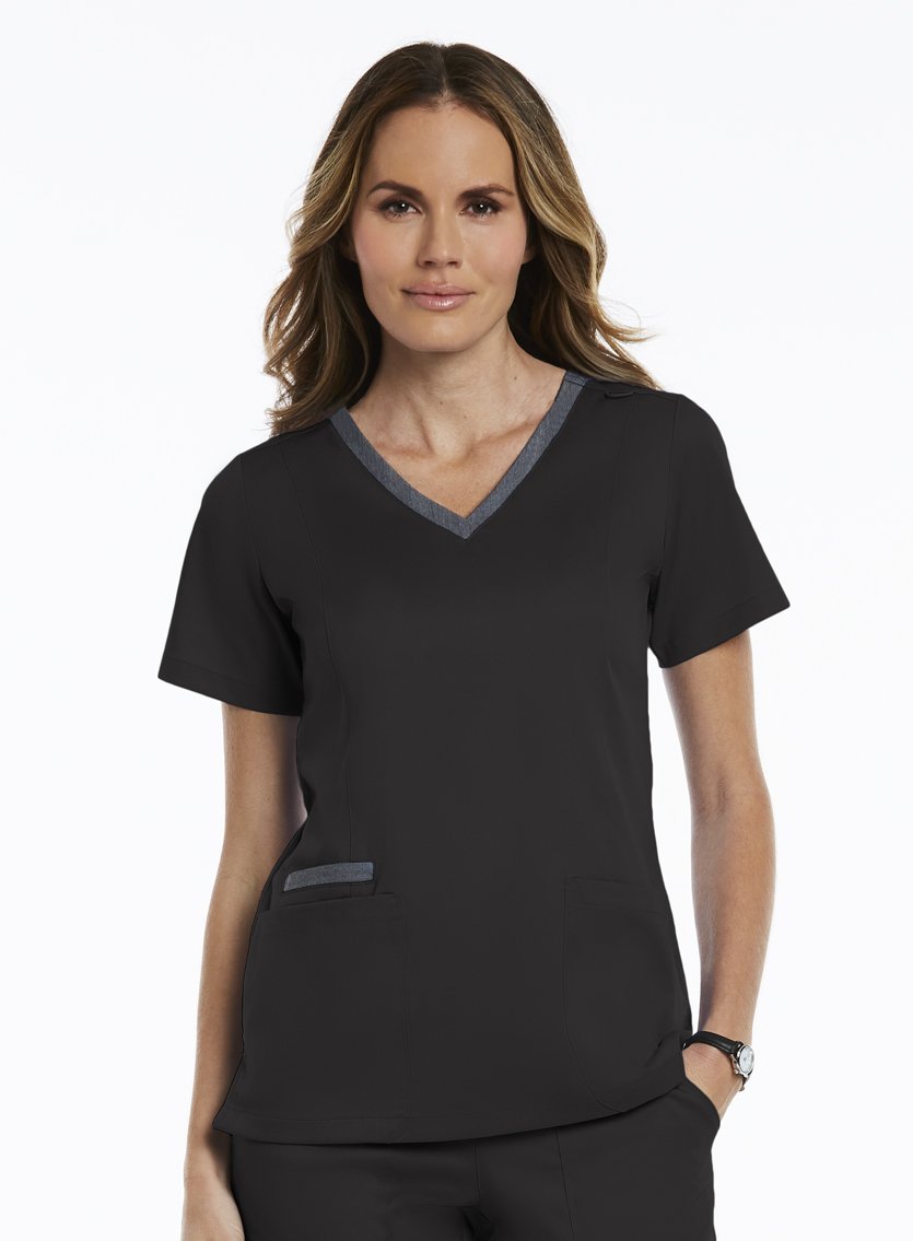 Matrix Contrast Double V-Neck Top