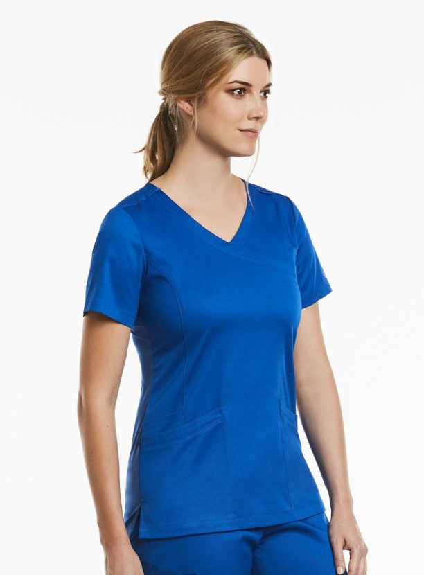 matrix-mock-wrap-red-scrub-top-uniform for vets, nurses, beauty therapists