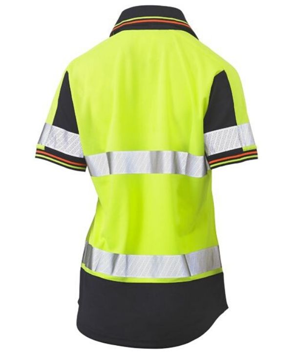 Womens Short Sleeve Taped, 2 Tone, Hi Vis, V-Neck Polo
