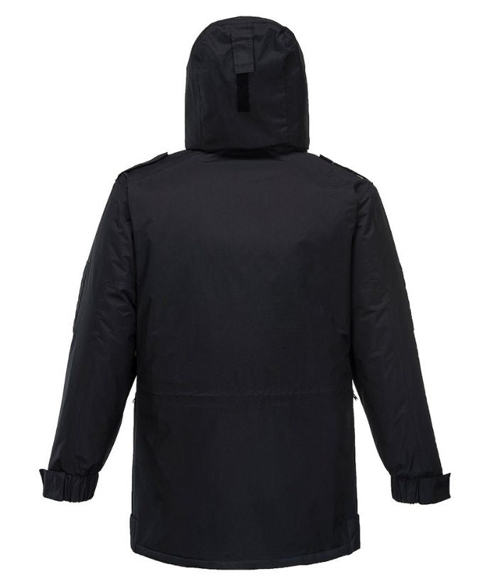 security jacket, black, k2095, id card holder, hood