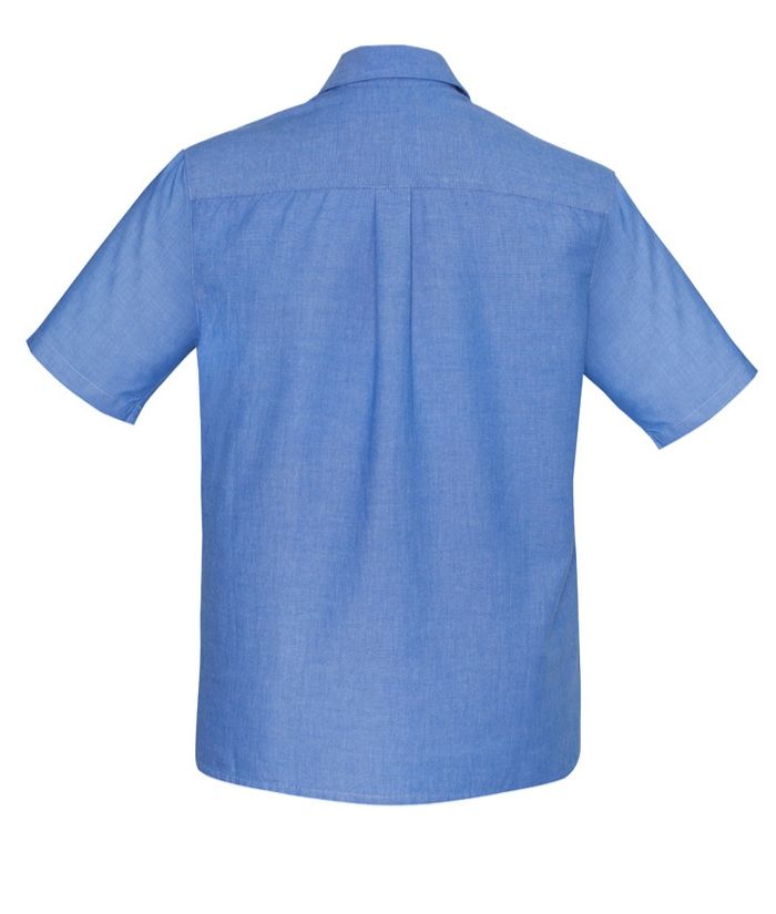 Mens Wrinkle Free, Chambray Short Shirt Shirt