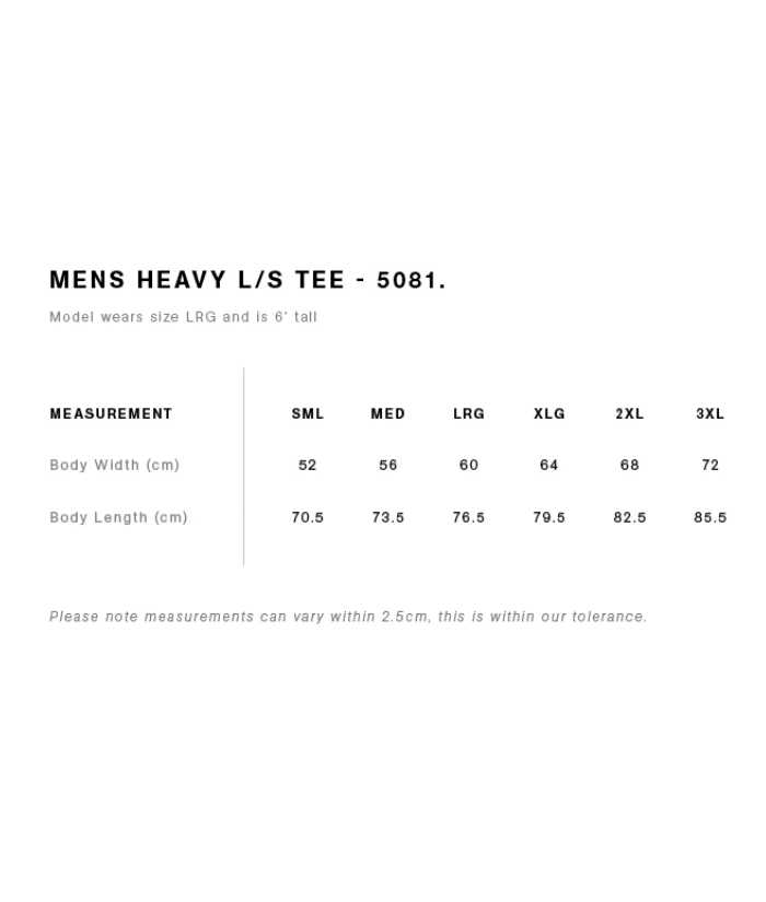 Mens Heavy Long Sleeve Tee