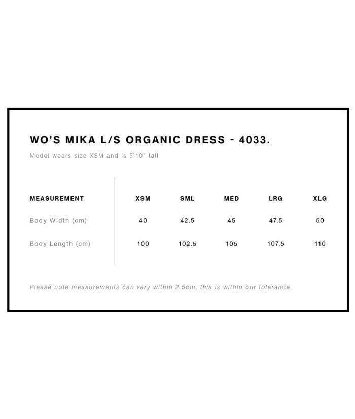 Womens Mika Organic Long Sleeve Dress