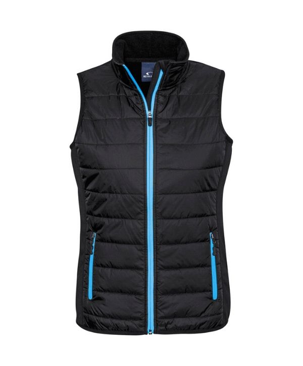 womens, ladies vests. Stealth Tech Vest Biz Collection Code-J616L. Colours Black/Magenta, Black/Green, Black/Red, Black/Silver, Black/Cyan Sizes-XS - 2XL
