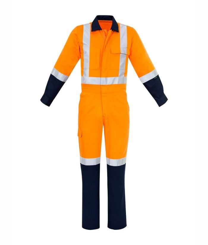 syzmik-100%-Cotton-TTMC-W17-overalls-zc606-orange-navy