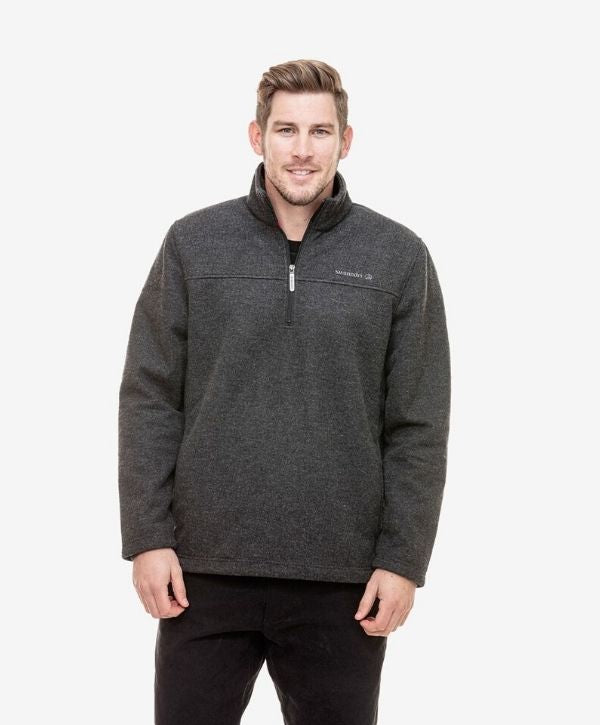 SD2462-Men's Weka Pullover with Bonded Wool Lining-SWANNDRI. Colours: Navy, Charcoal. Sizes: Sm - 3XL