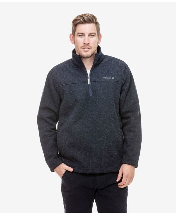 SD2462-Men&#39;s Weka Pullover with Bonded Wool Lining-SWANNDRI. Colours: Navy, Charcoal. Sizes: Sm - 3XL