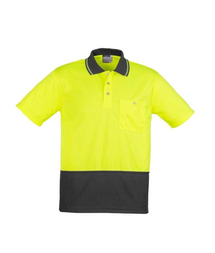 Unisex Hi Vis Basic Spliced Polo - Short Sleeve