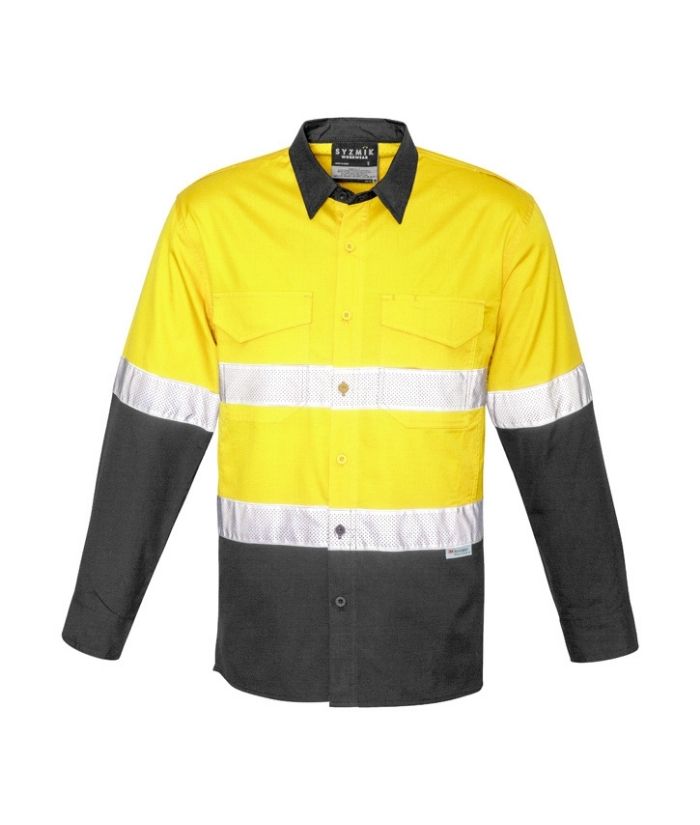 Mens Rugged Cooling Taped Hi Vis Spliced Shirt