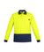 yellow-navy-syzmik-ZH410-Mens-Cotton-Comfort-Back-LS-hi-vis-Polo
