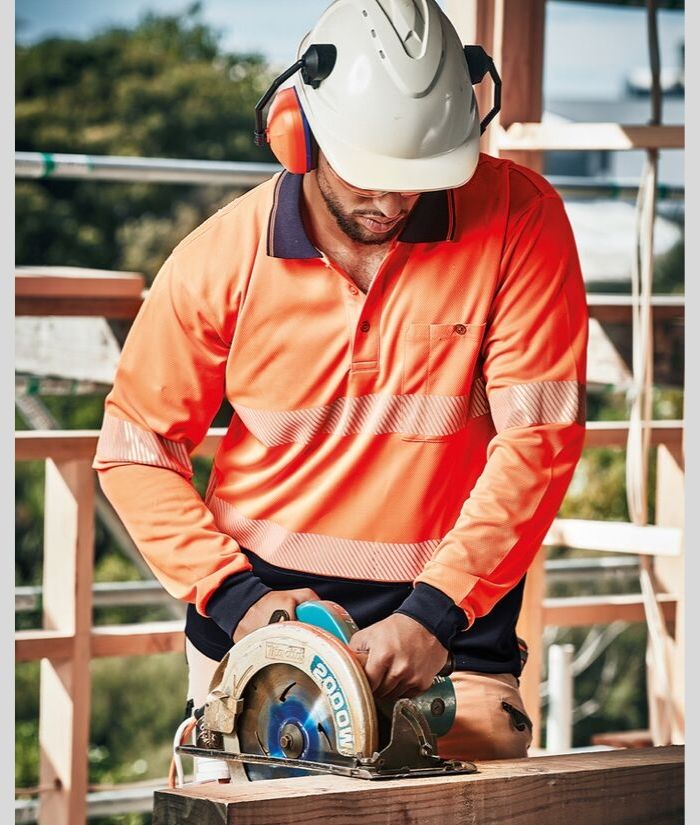 Unisex Hi Vis Segmented Polo - Hoop Taped