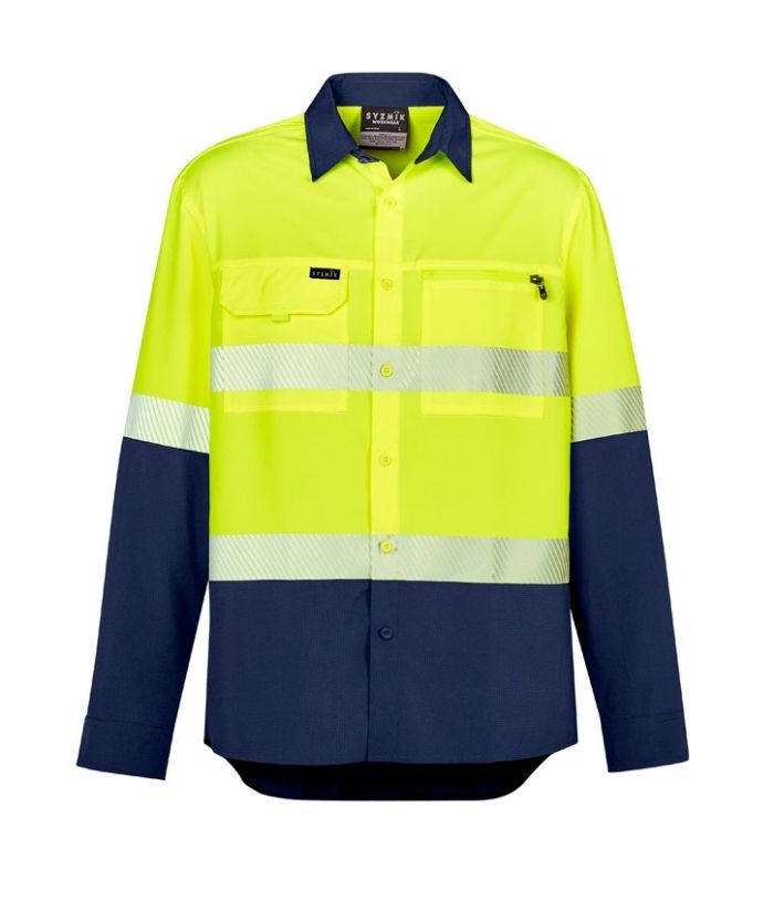 Mens Outdoor Hi Vis Segmented Tape L/S Shirt